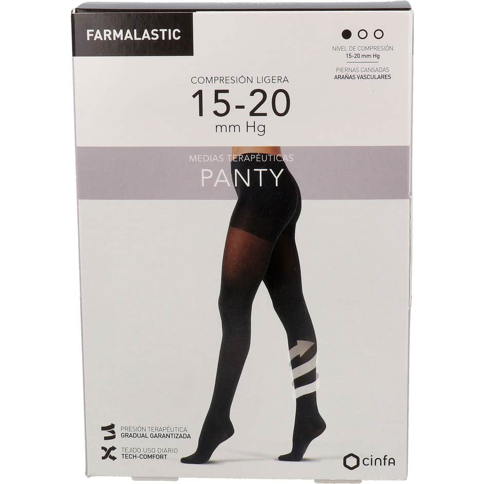 Farmalastic Panty Compresión Ligera Talla Grande Negro