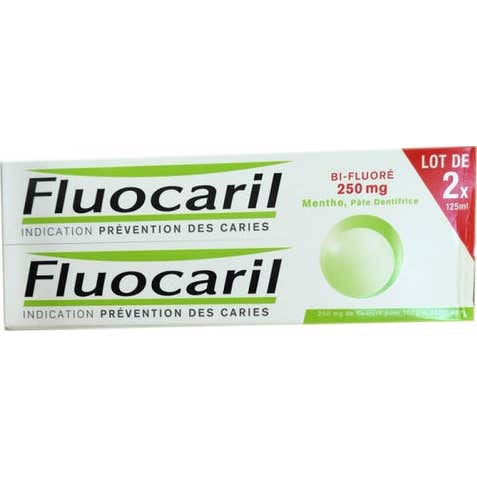 Fluocaril Bi-Fluoré 250 mg Pasta Dentífrica Menta 2x125 ml
