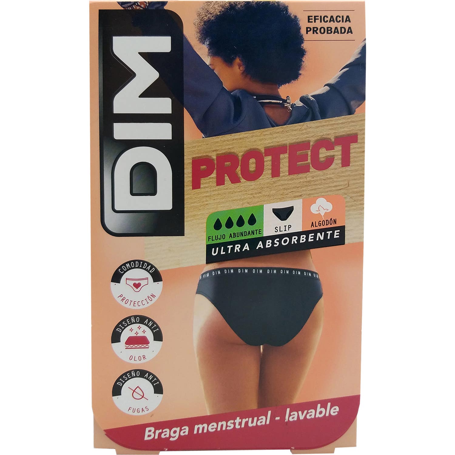 DIM Protect Braga Menstrual Lavable Flujo Abundante Talla 40-42 1ud