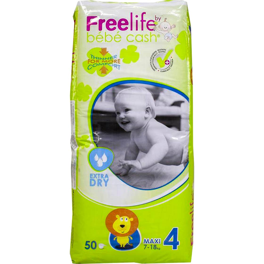 Bebé Cash Freelife pañales talla 4 50uds