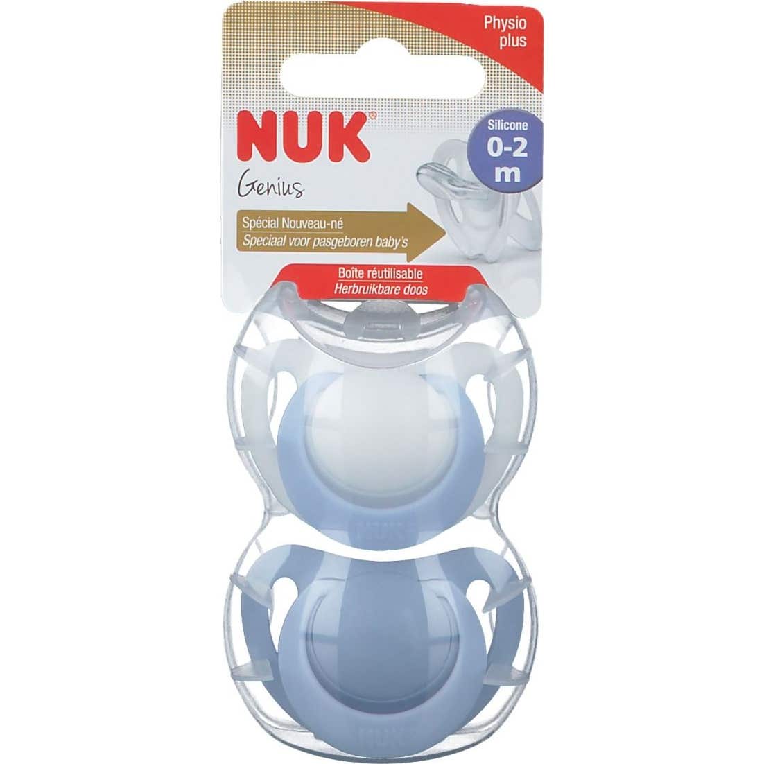 Nuk Genius Silicona Azul 0-2M 2uds