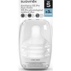 Suavinex Tetina Fisiológica SX Pro Silicona Flujo Medio +3m 2 uds