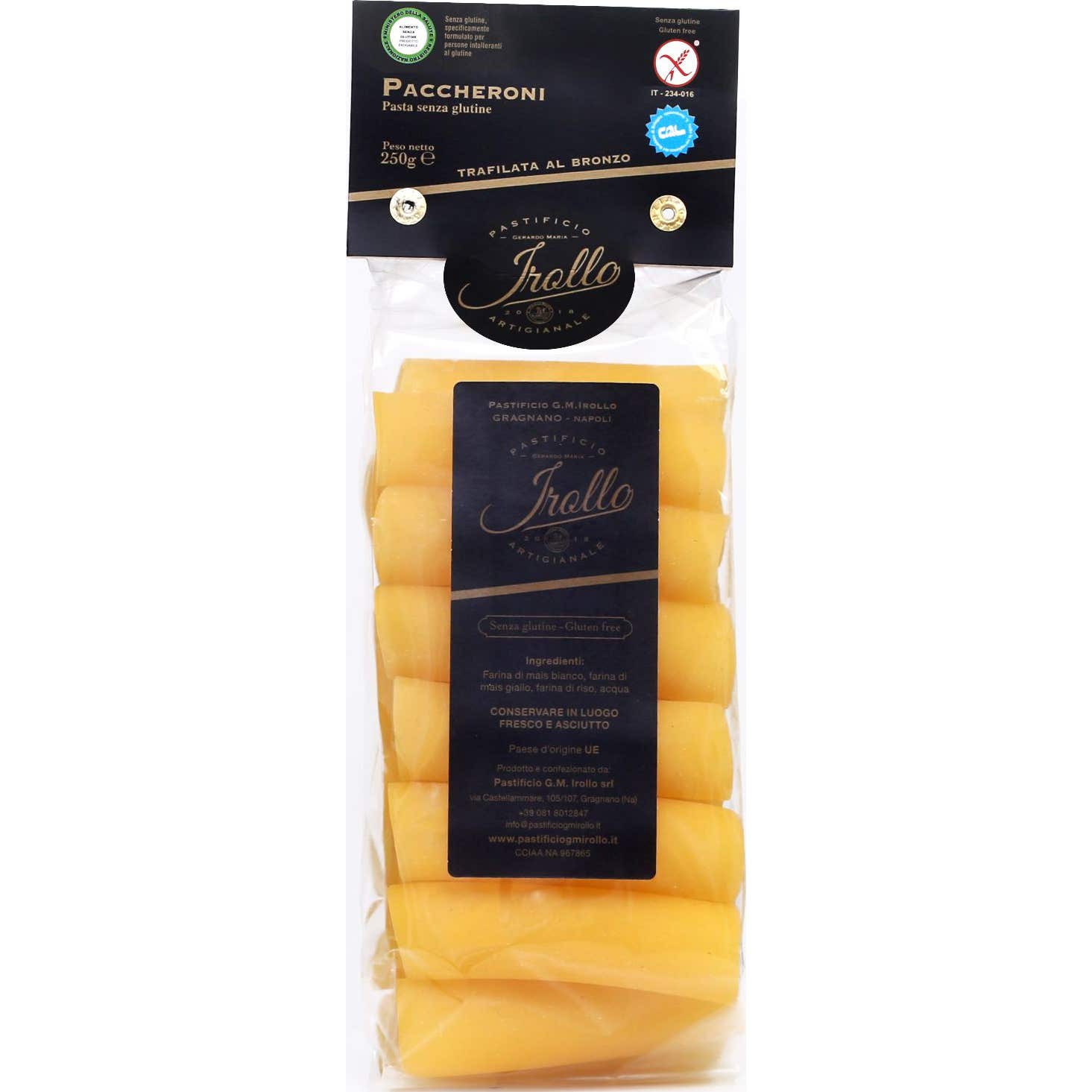 Irollo Paccheroni Sin Gluten 250g | Natural Doctor