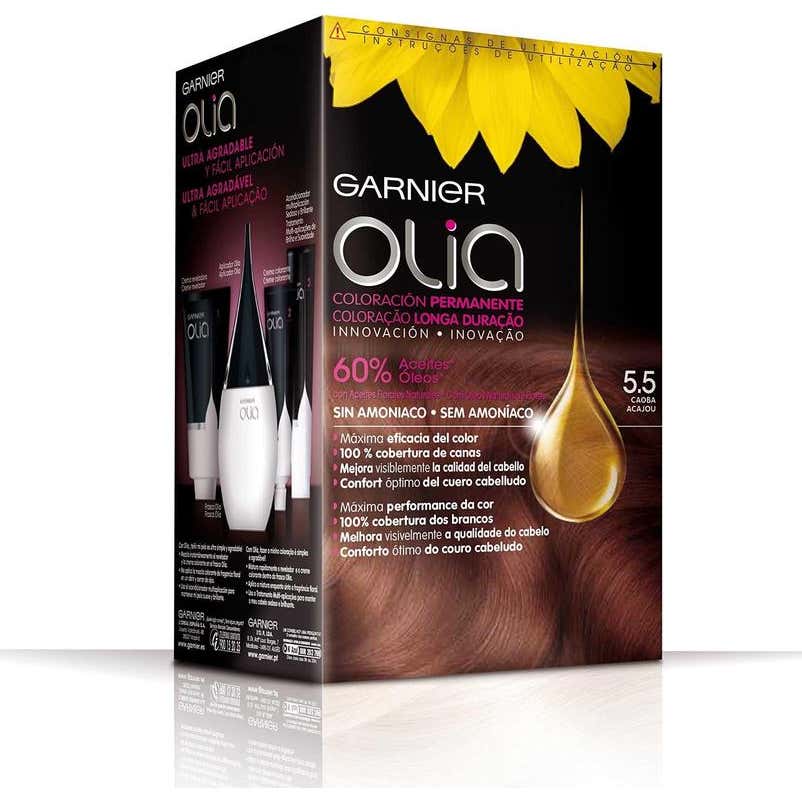 Garnier Olia Coloración Permanente N°5.5 Caoba 4 Piezas