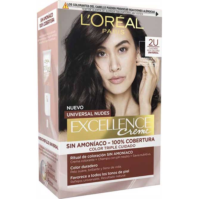 L'Oréal Excellence Creme Universal Nudes 2 U Castaño más Oscuro 1 ud