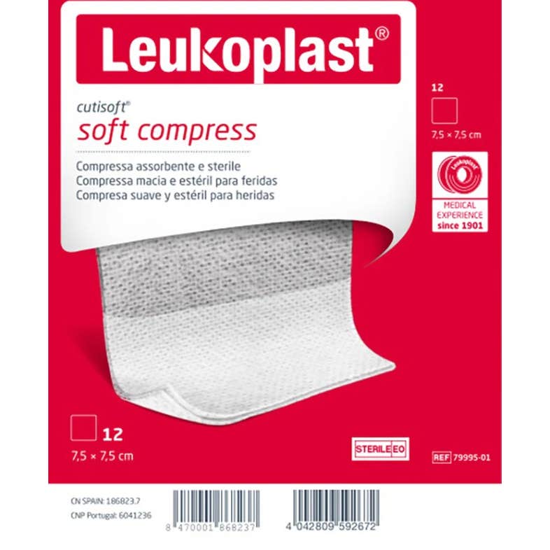 Leukoplast Cutisoft Ste 7.5 cm x 7.5 cm 12 uds