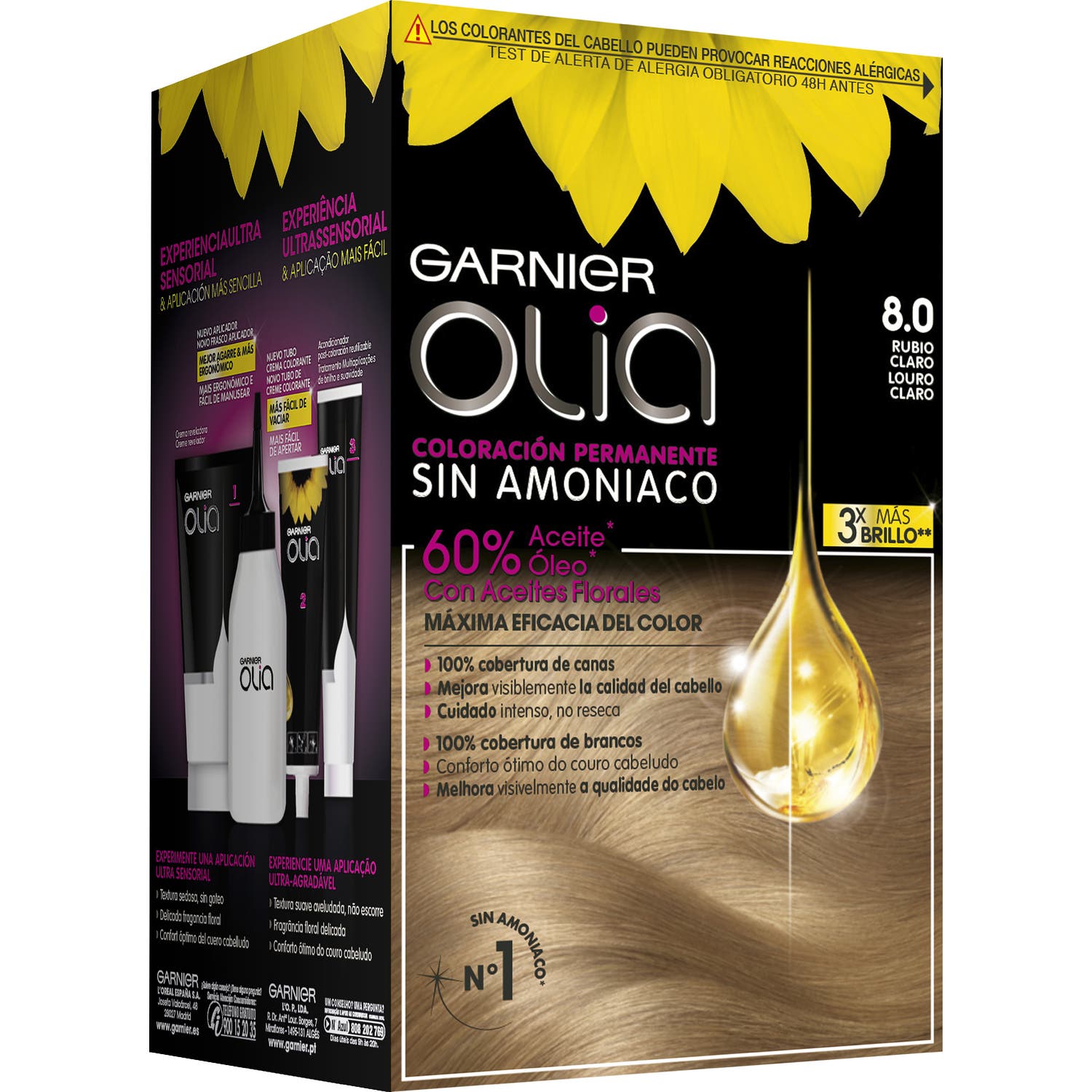 Garnier Olia Coloración Permanente N°8.0 Rubio Claro