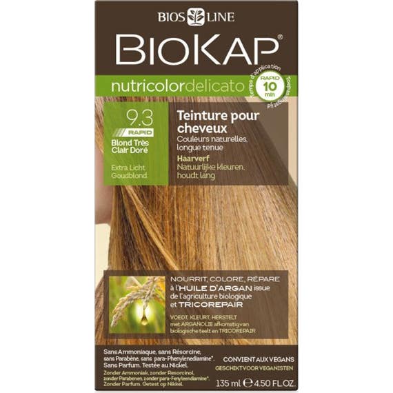 Biokap Delicato Rapid Tinte Nr 9,30 Rubio Muy Claro Dorado 135 ml
