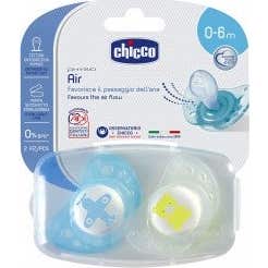 Chicco Chupete Silicona Physio Air 0-6 M+ Azul 2 uds