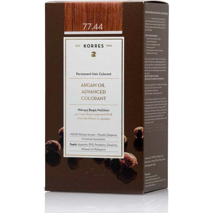 Korres Coloración permanente 77.44 rubio cobre intenso 4 unidades