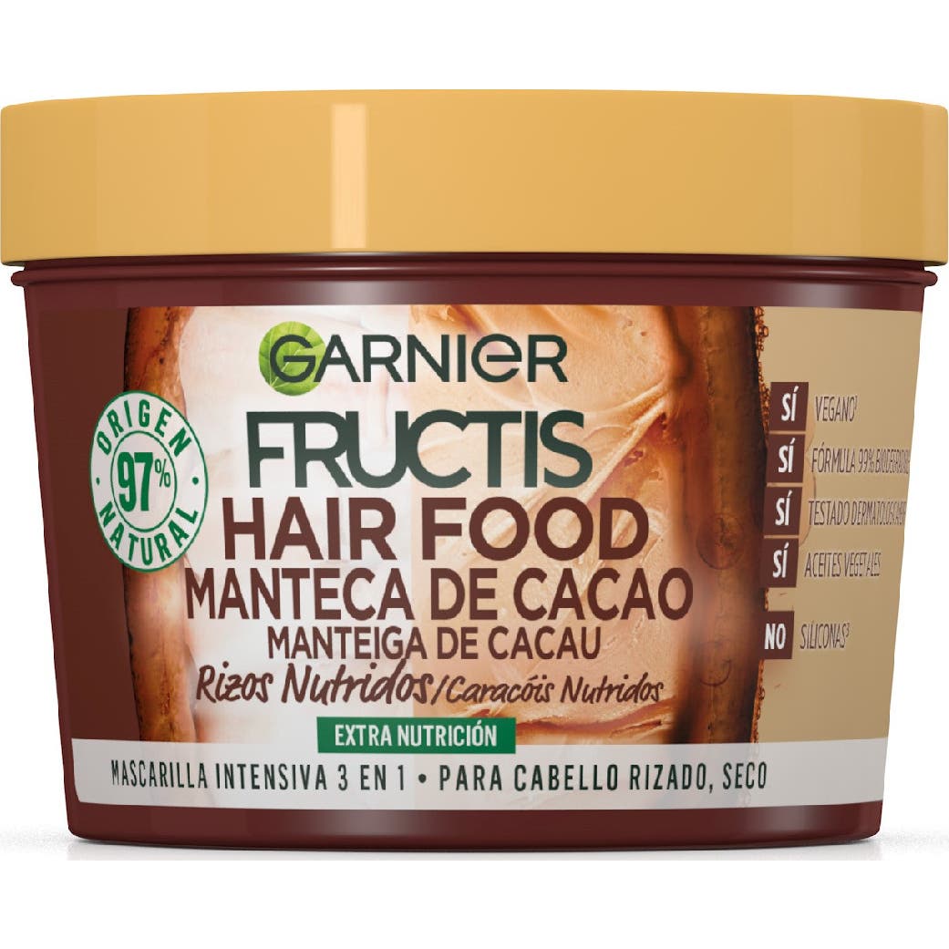 Garnier Fructis Hair Food Manteca de Cacao Mascarilla Rizos Nutridos 390ml