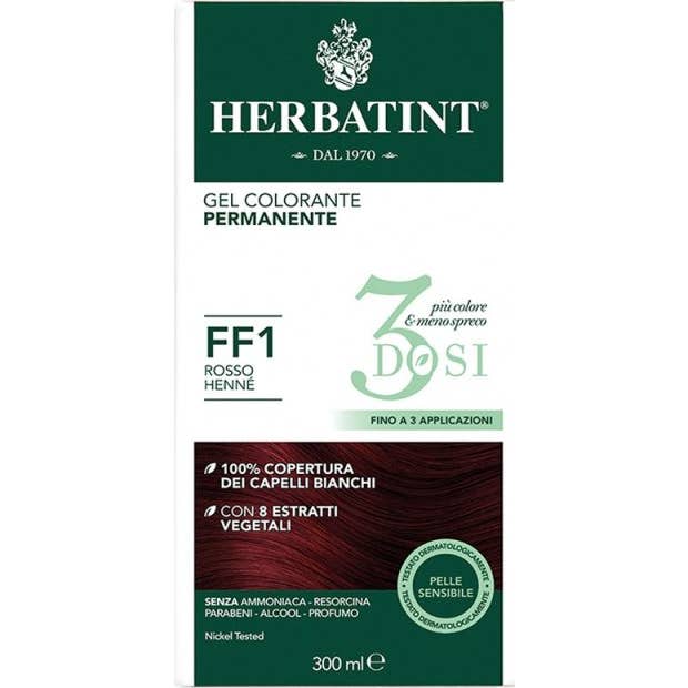 Herbatint Tinte Capilar Gel 3 Dosis FF1 Rojo Henne 300 ml
