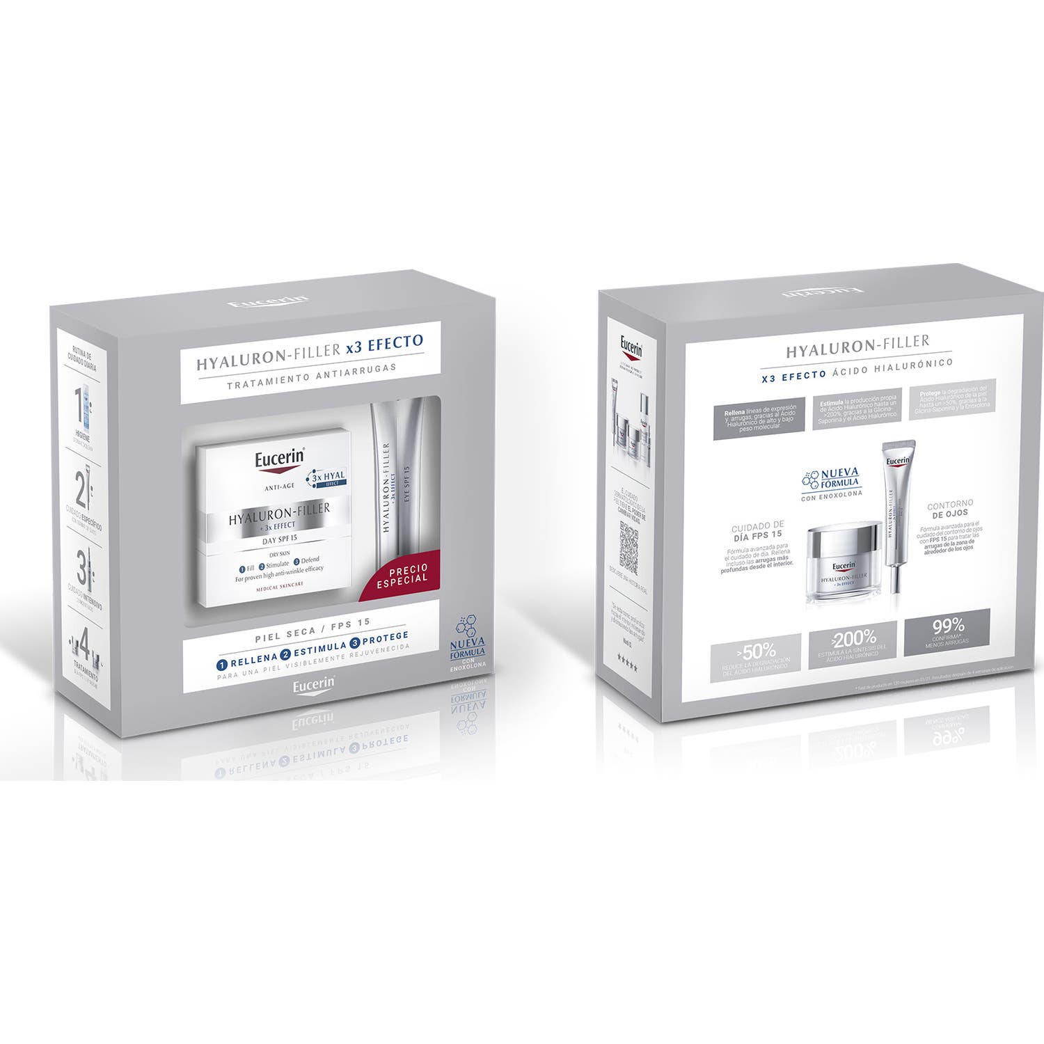 Eucerin® Pack Hyaluron Filler x3 Día Piel Seca + Contorno de Ojos