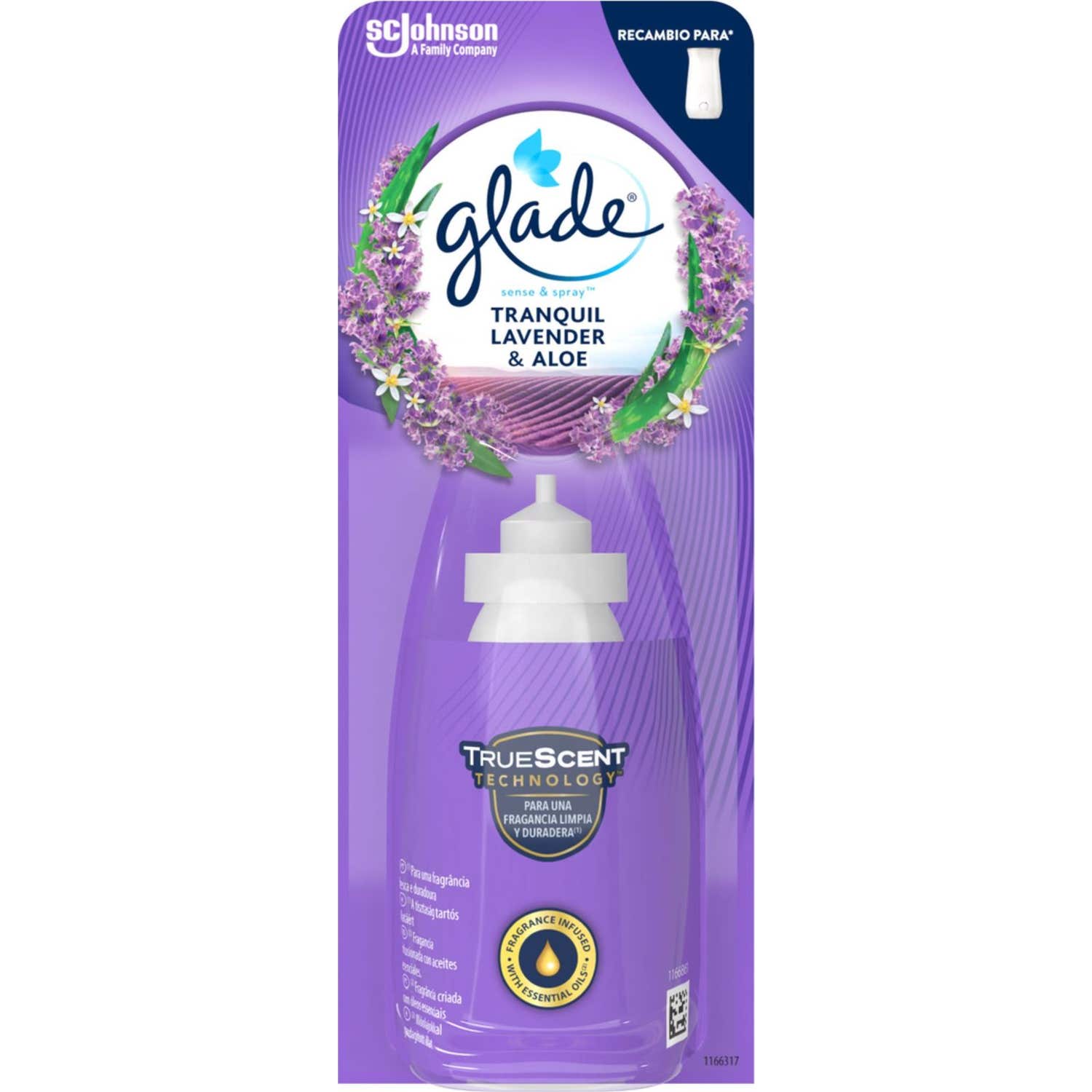 Glade Sense&Spray Ambientador Recambio Lavanda Jazmin 1ud