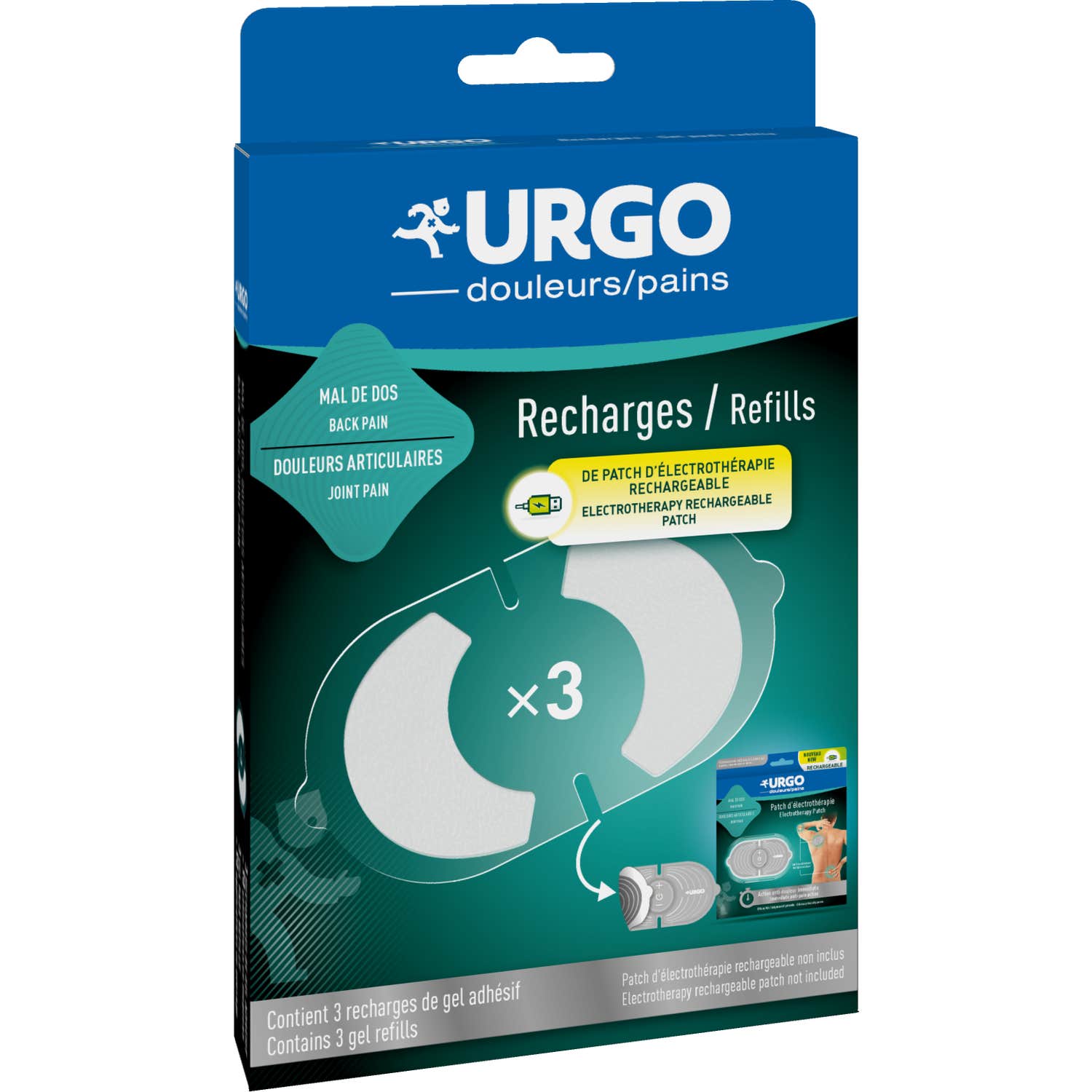 Urgo Recargas Parche de Electroterapia Pack 3 sobres (90 usos)