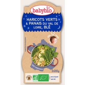 Babybio Tazones de Buenas Noches Verduras Verdes Bl Orgánico Ds 12 Meses 2 X 200 g
