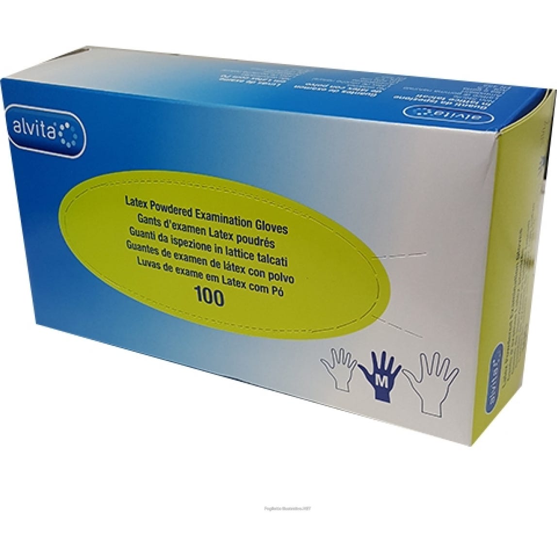 Alvita Guantes Latex sin Polvo Talla M 100uds