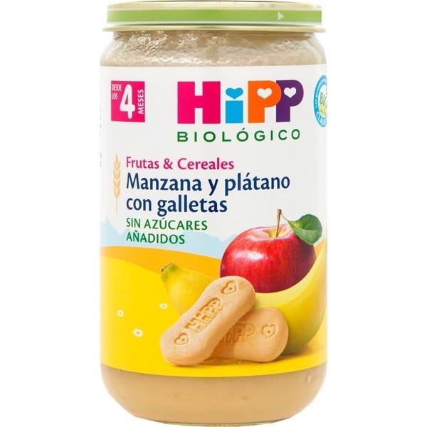 Hipp Tarrito de Manzana y Plátano Con Galletas +4 M Bio 190 g