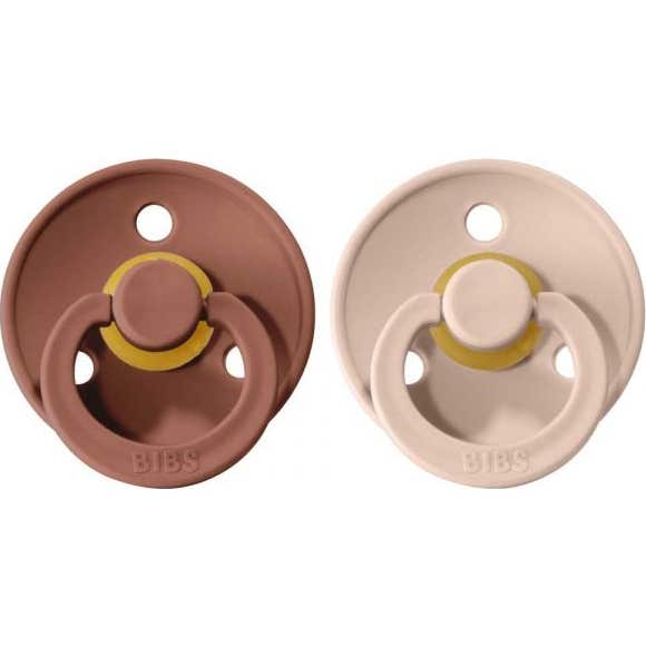 Bibs Pack Chupetas Látex 0-6 M Blush E Woodchuck T1 2 uds