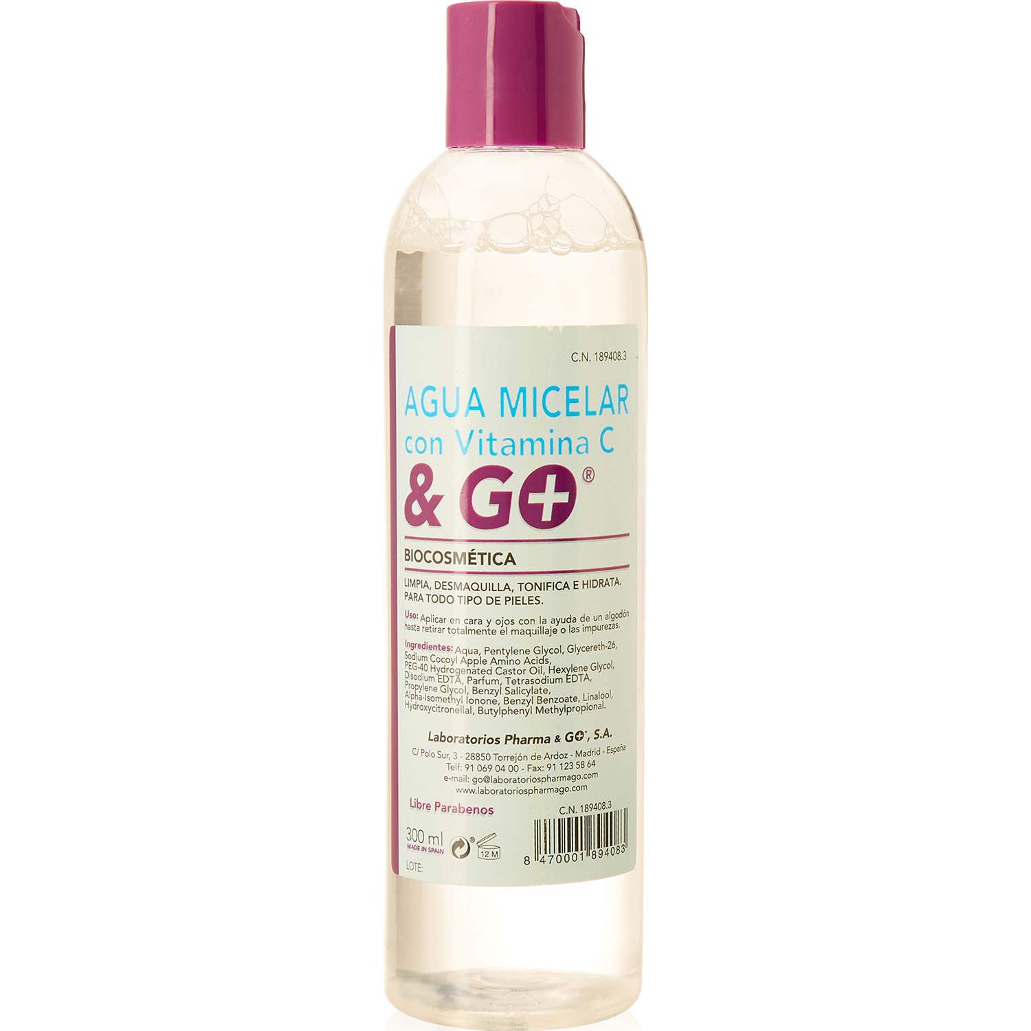 & Go Agua Micelar Vit C300 Ml