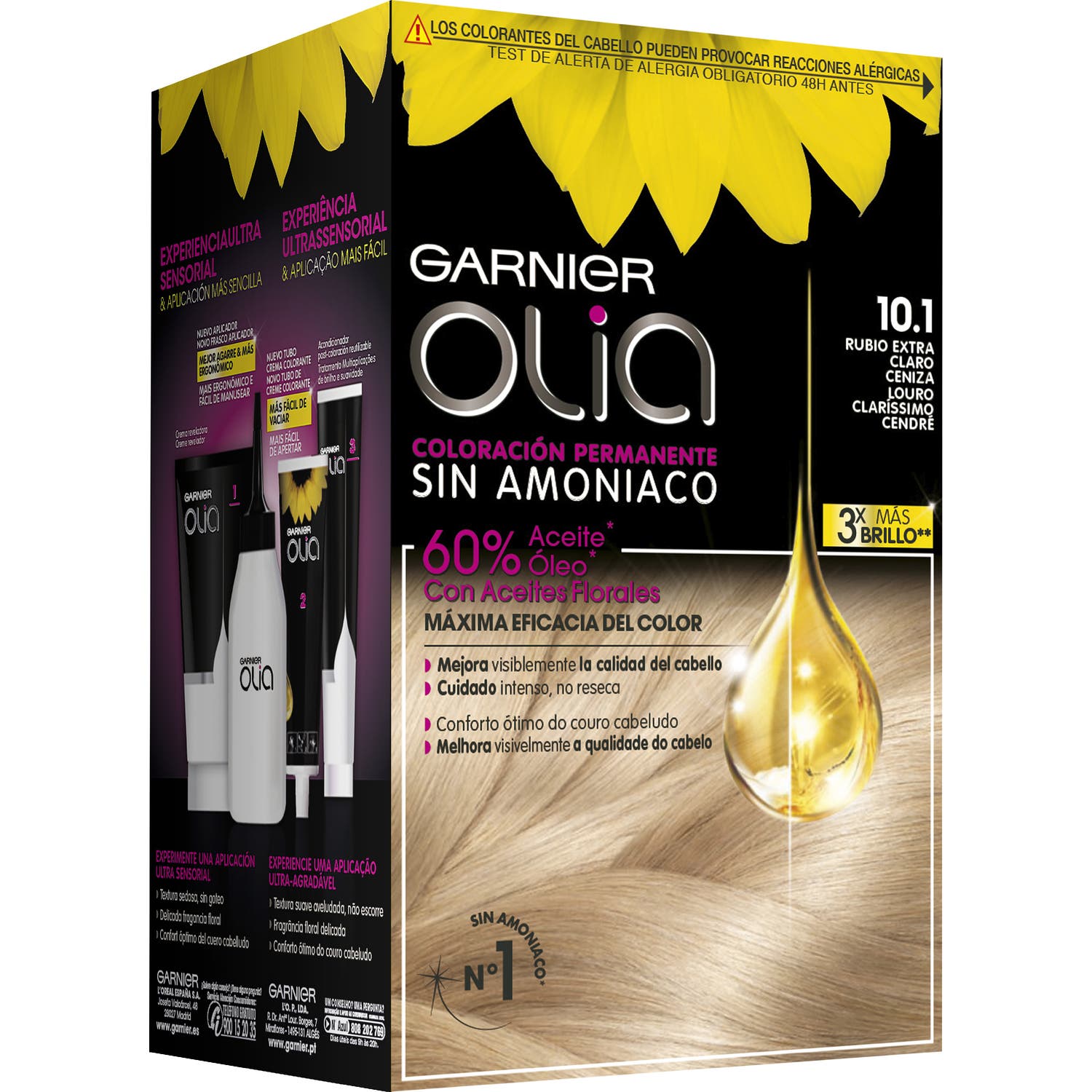 Garnier Olia Coloración Permanente N°1.01 Rubio Extra Claro Ceniza