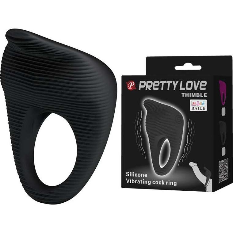 Pretty Love Anillo Vibrador Thimble Negro 1 ud