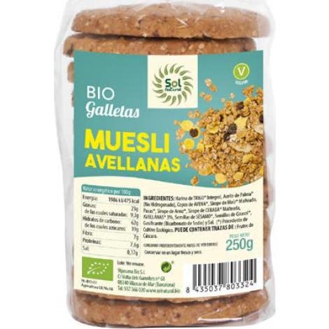 Sol Natural Galletas de Muesli Avellanas Bio 250 g