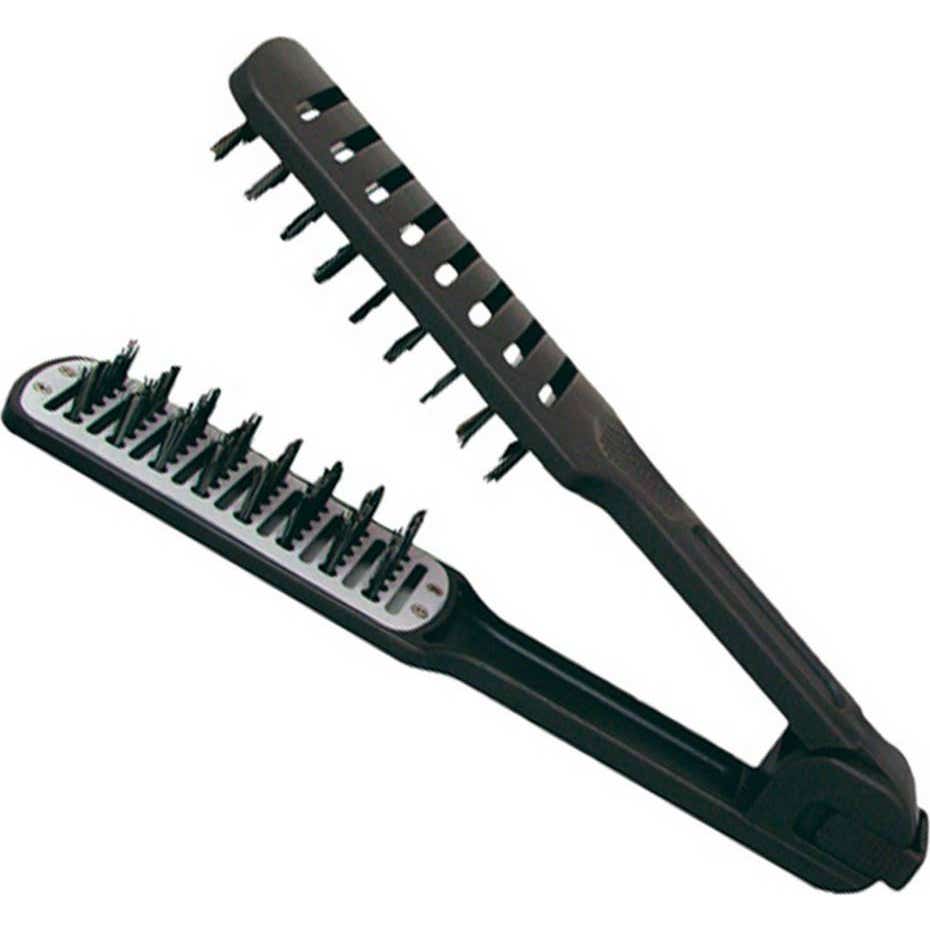 Cepillo para el Pelo Eurostil Doble Jabalí Alisado Secador Negro