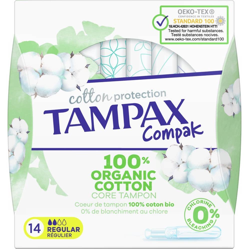 Tampax Compak Tampón Algodón Orgánico 14uds
