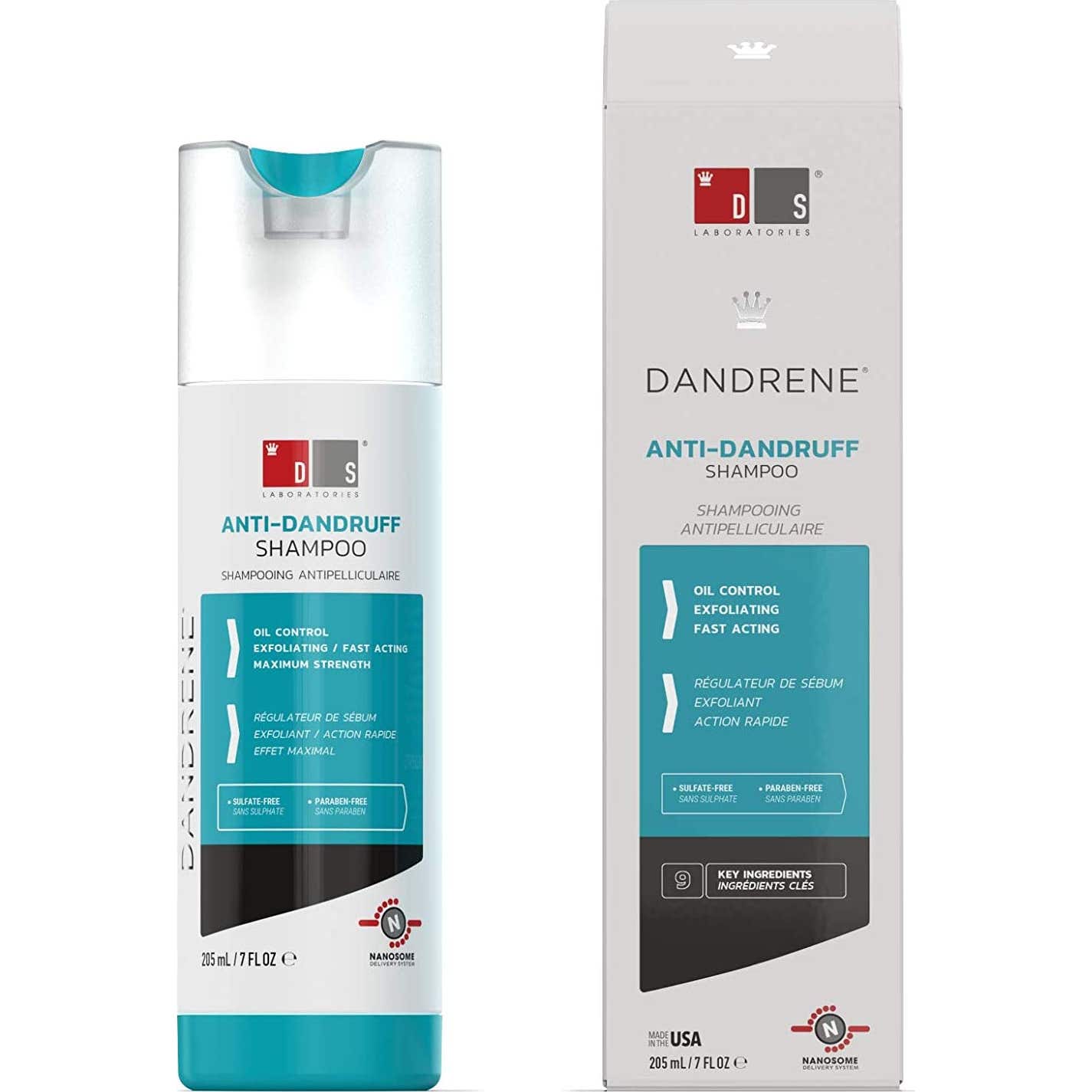 Dandrene champú exfoliante con tecnología anticaspa 205ml