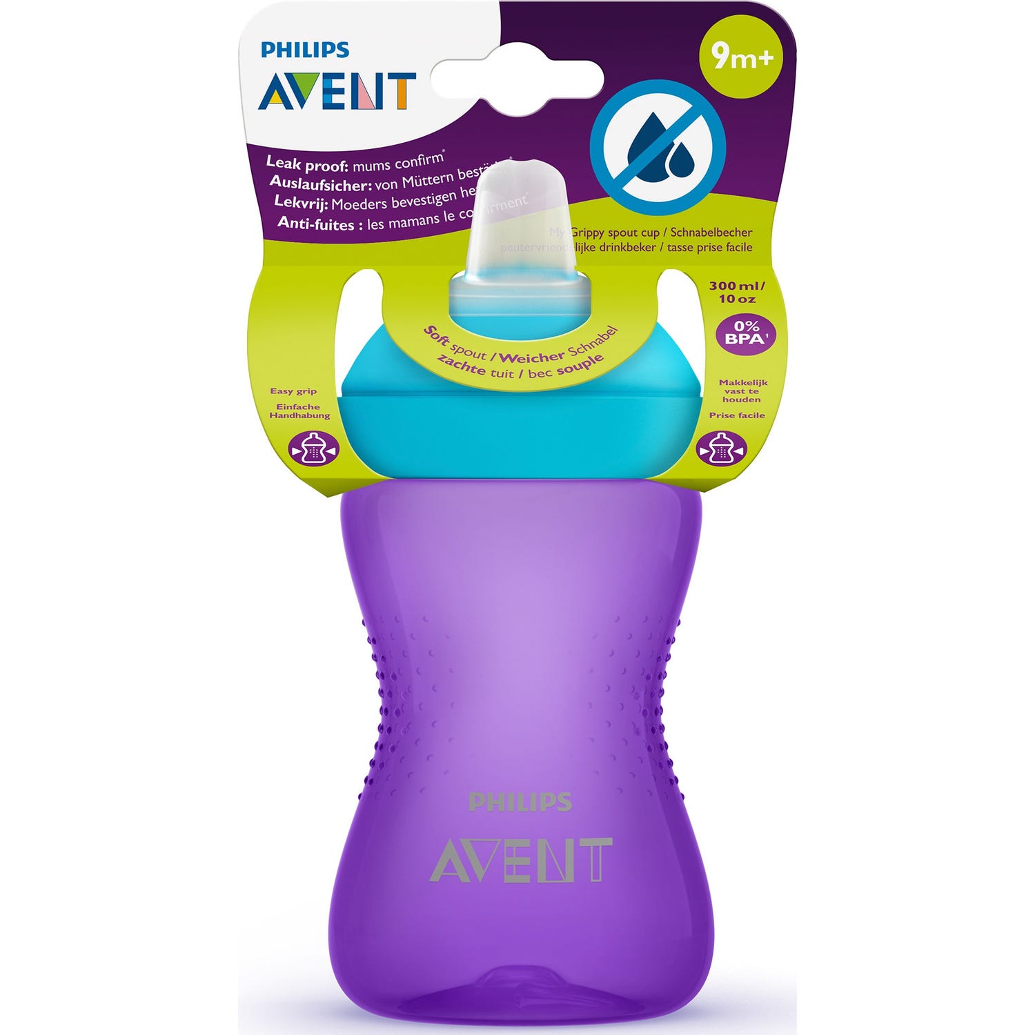 Avent Vaso con Boquilla Blanda para Infantil Morado de 300ml