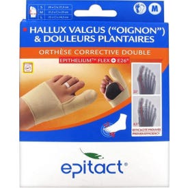 Ortesis epitáctica corrección doble hallux izquierda valgus M
