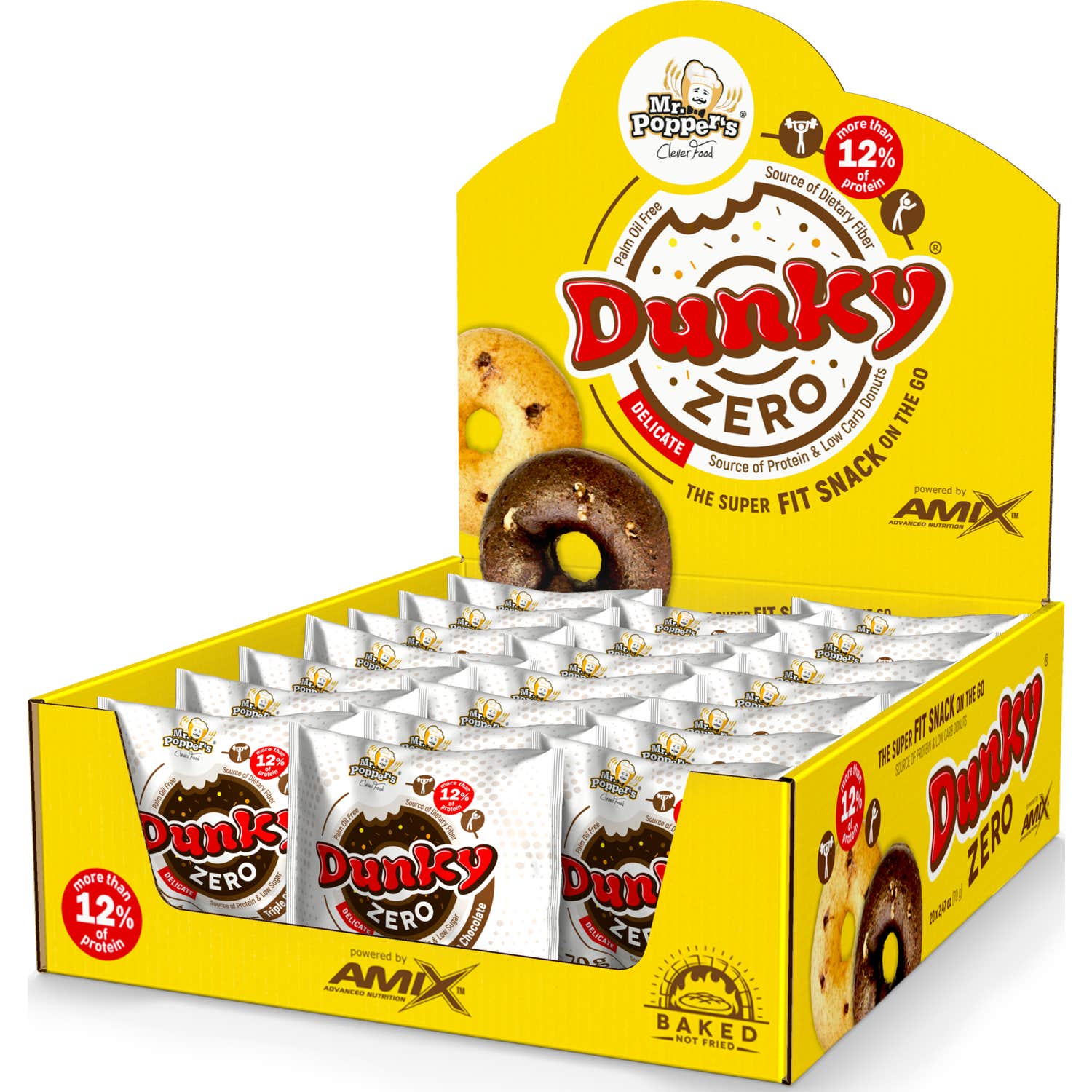'Amix Mr Popper''s Dunky Zero Triple Chocolate 15x70g'