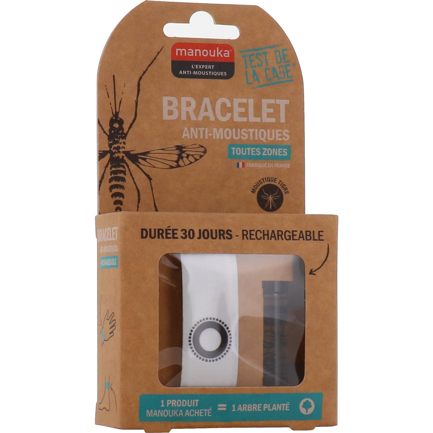 Manouka Pulsera Repelente de Mosquitos Adulto Blanco 1ud