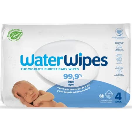 WaterWipes Lingettes Bébé 99,9% 4x60uds