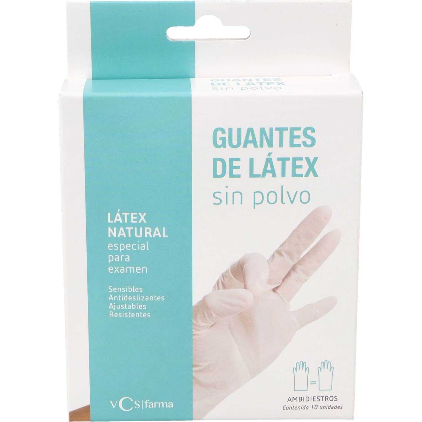 VCS Guantes Látex sin polvos Talla G 10uds
