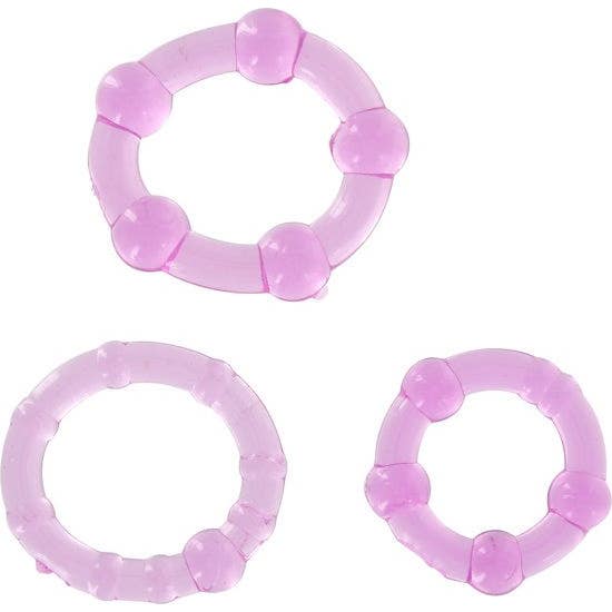 Seven Creations Stay Hard Cock Rings Purple 3uds