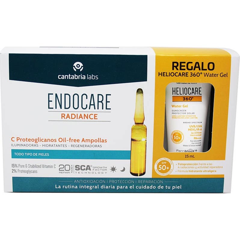 Endocare Radiance C Proteoglicanos Oil Free Amp + Heliocare 360 Water Gel SPF50+