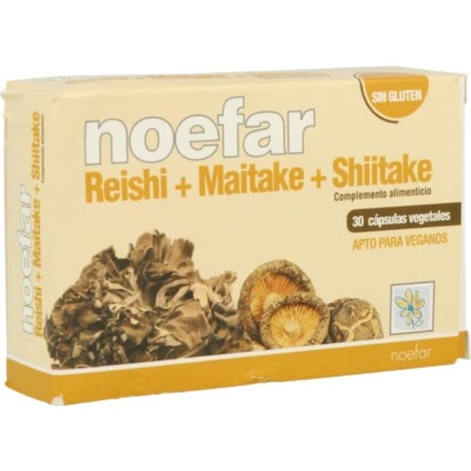 Noefar 3 X Reishi + Maitake + Shiitake 30 Cap. - Imagen 2