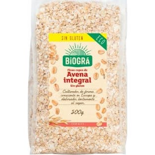 Biogra Copos de Avena Finos Integrales Sin gluten 500 g