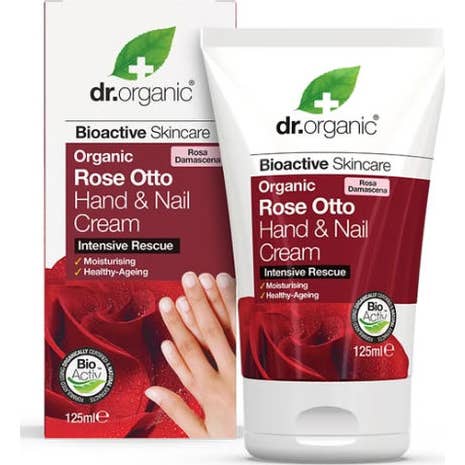 Dr. Organic Crema Manos y Uñas Hidratante Pieles Maduras Rosa 125 ml