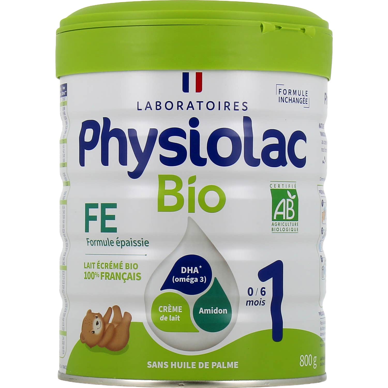 Physiolac Lait Bio 1 Formule Épaissie 800g