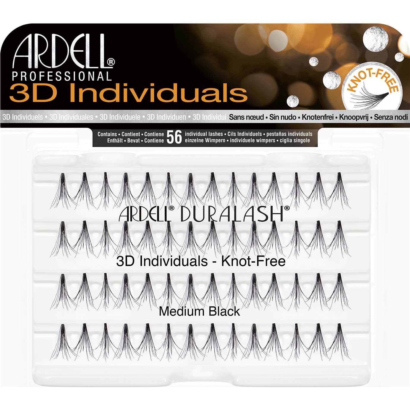 Ardell Pestañas Postizas 3 D Individuales Medium Black 56 uds