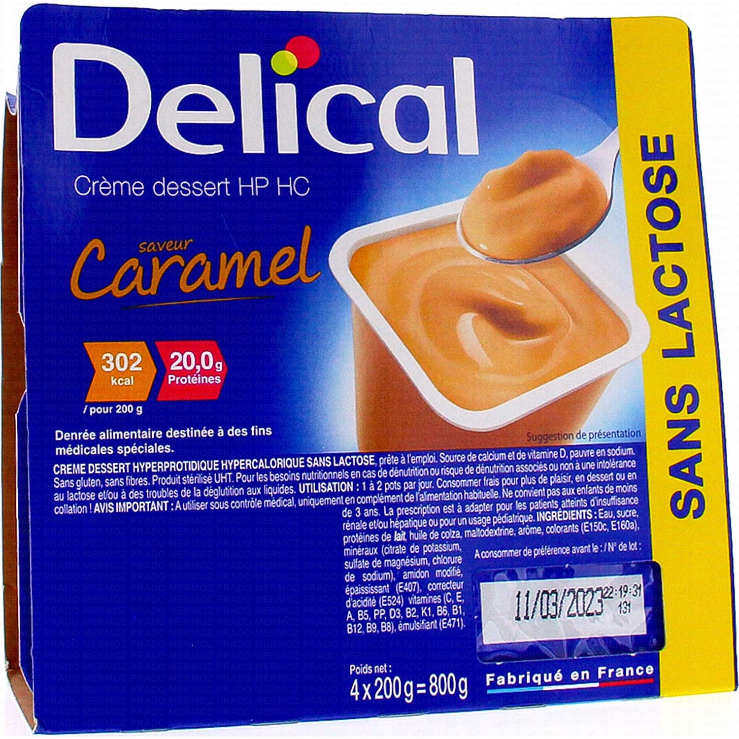 Delical Crema de Caramelo Sin Lactosa Hphc 4x200g