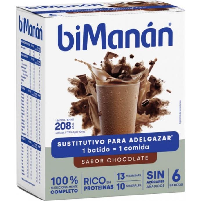 biManán Batido Sustitutivo Sabor Chocolate 6uds
