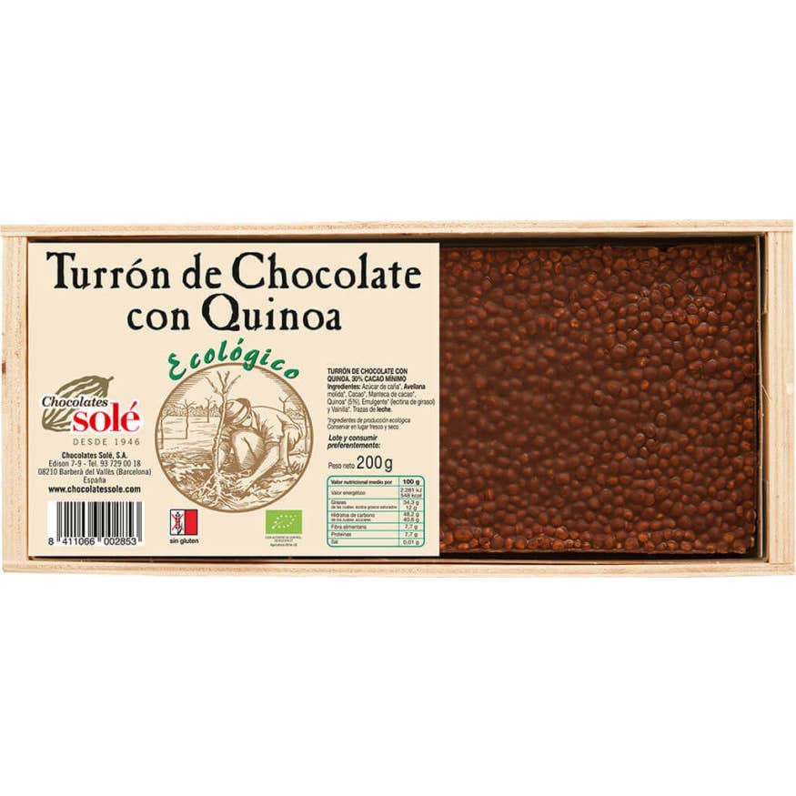 Chocolates Sole Turrón de Chocolate con Quinoa Bio 200g