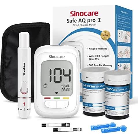 Sinocare Safe Aq Pro I Kit Medidor Glucómetro + Punción + 50