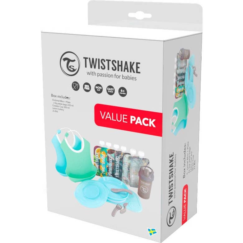 Twistshake Pack Tableware Bundle Boy Baberos Azul