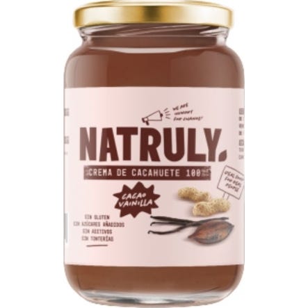 Natruly Crema de Cacahuete Cacao y Vainilla 500 g