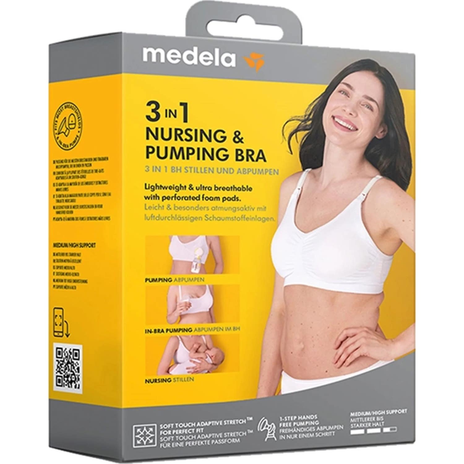 Medela Sujetador de Lactancia Extracción 3 en 1 Negro S 1ud